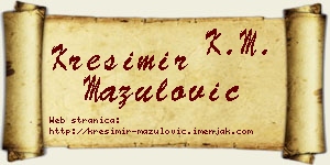 Krešimir Mazulović vizit kartica